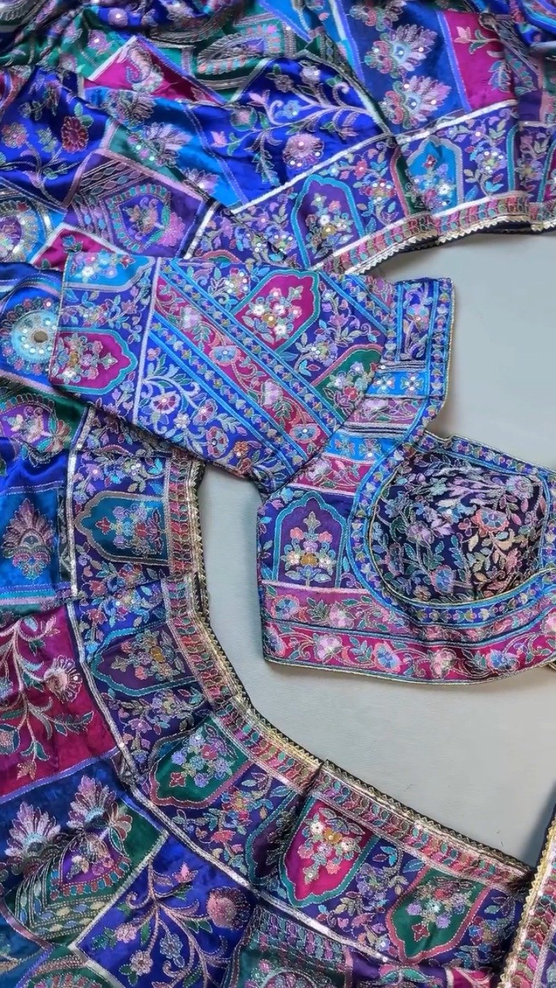 Royal Midnight & Regal Multicolour Embroidered Lehenga Set β Available in Midnight Blue & Vibrant Multicolour