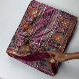 Opulent Patchwork Silk Brocade Ethnic Co-ord Set – Available in Royal Violet & Crimson Ruby