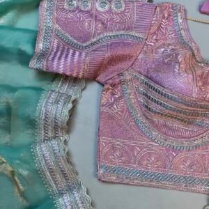 Enchanting Lavender & Mint Embroidered Ethnic Ensemble – Available in Lavender & Mint