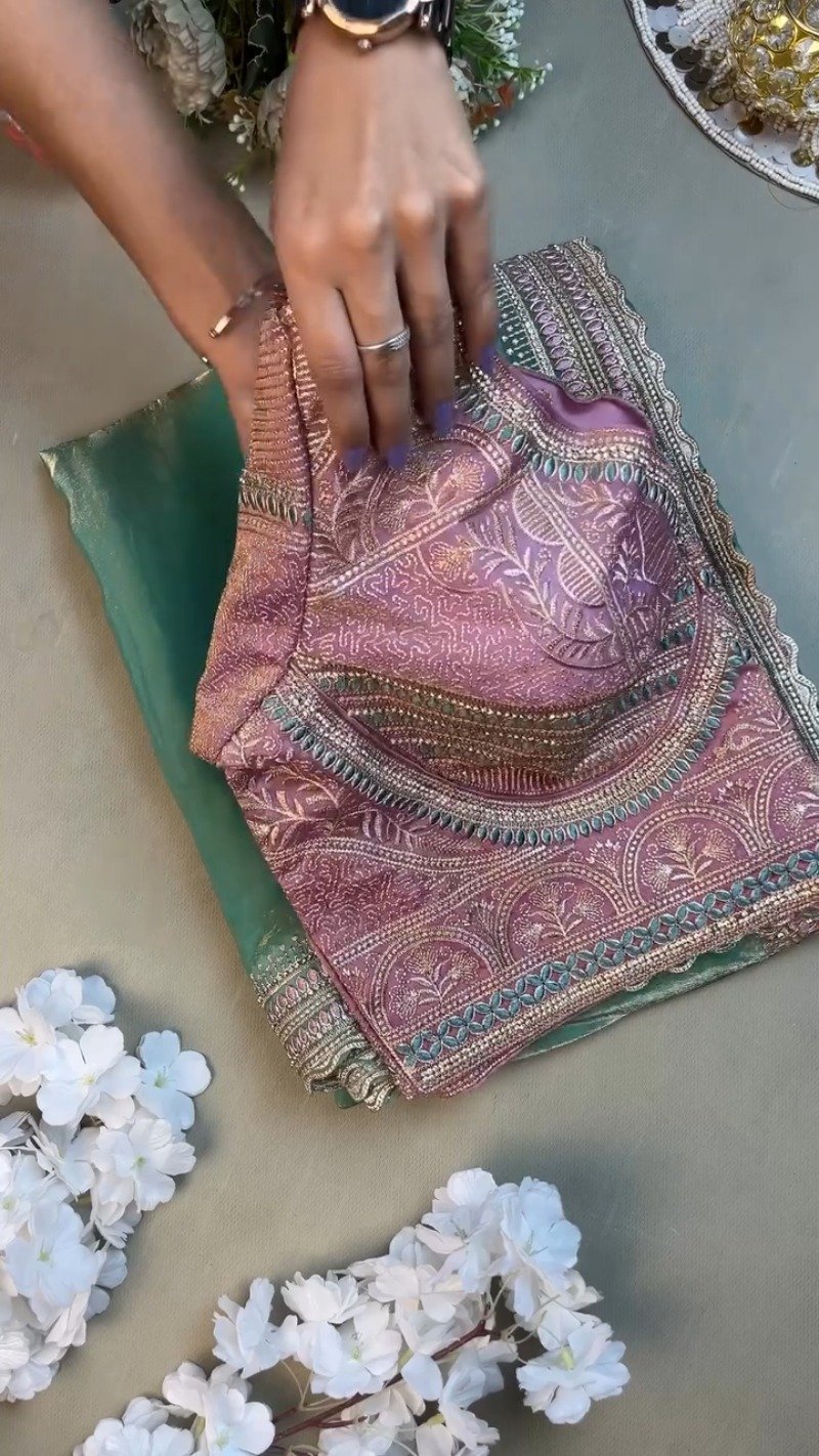 Enchanting Lavender & Mint Embroidered Ethnic Ensemble β Available in Lavender & Mint - Image 2