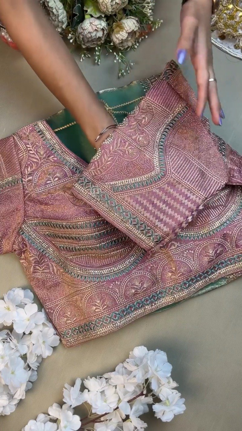 Enchanting Lavender & Mint Embroidered Ethnic Ensemble β Available in Lavender & Mint - Image 3