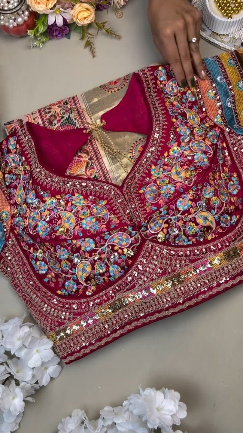 Opulent Festive Lehenga Set with Intricate Mirror Work β Available in Traditional Crimson & Pure Ivory - Image 3