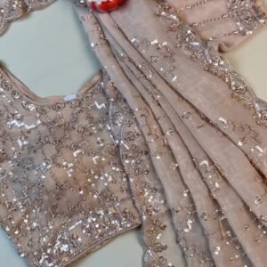 Opulent Champagne Sequin Embroidered Ethnic Ensemble