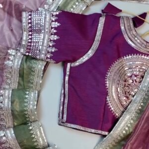 Royal Plum & Sage Green Embellished Sequined Suit Set – Available in Plum & Sage Green