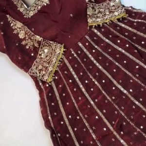 Regal Embroidered Silk Kurta & Dupatta Ensemble – Available in Burgundy & Midnight Black
