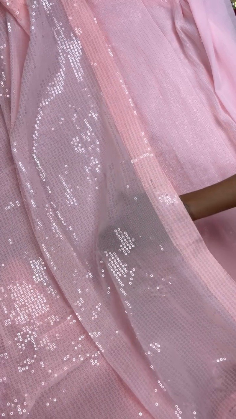 Enchanting Pastel Sequin Embellished Co-ord Set โ Available in Baby Pink & Champagne Gold - Image 3