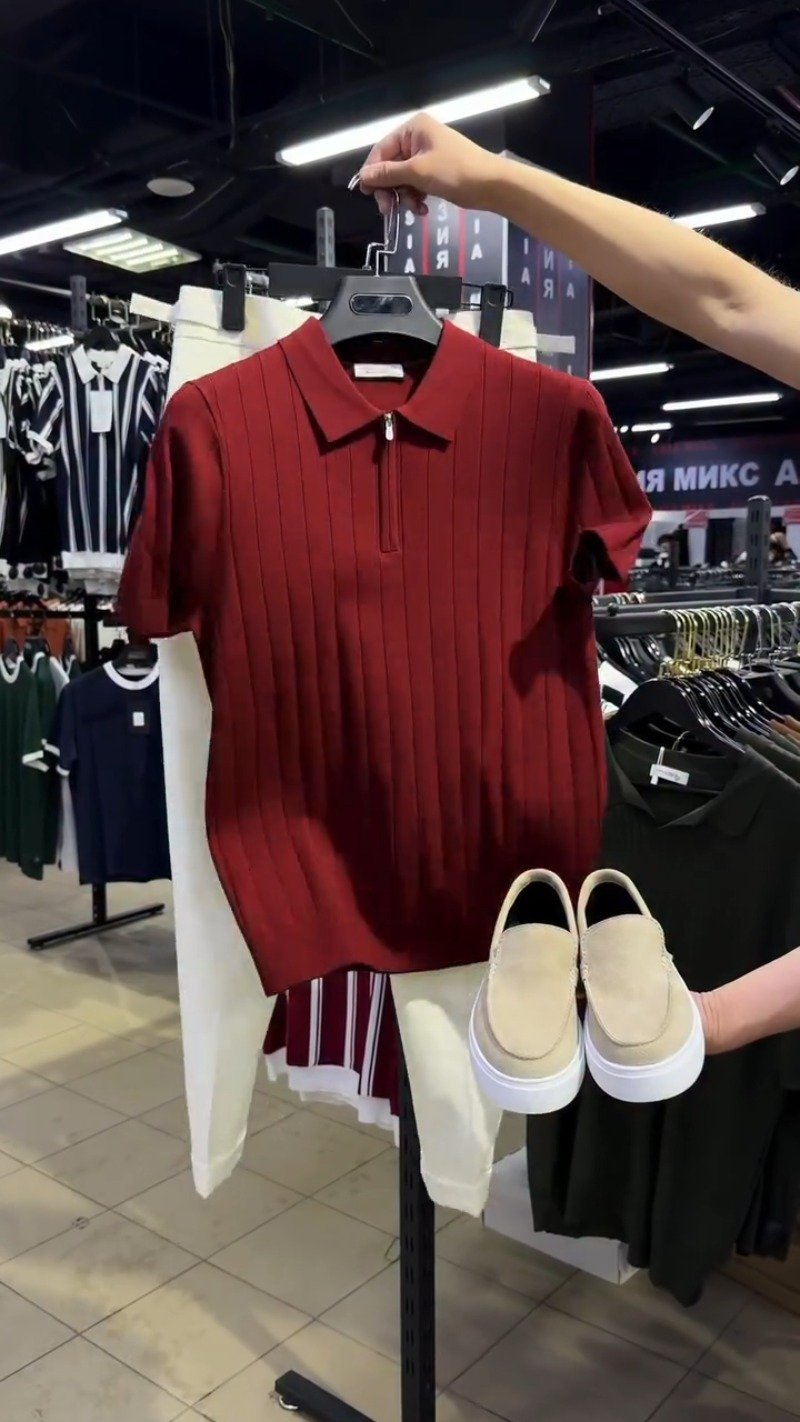 Urban Minimalist Ribbed Knit Polo & Trouser Set โ Available in Deep Burgundy & Classic White