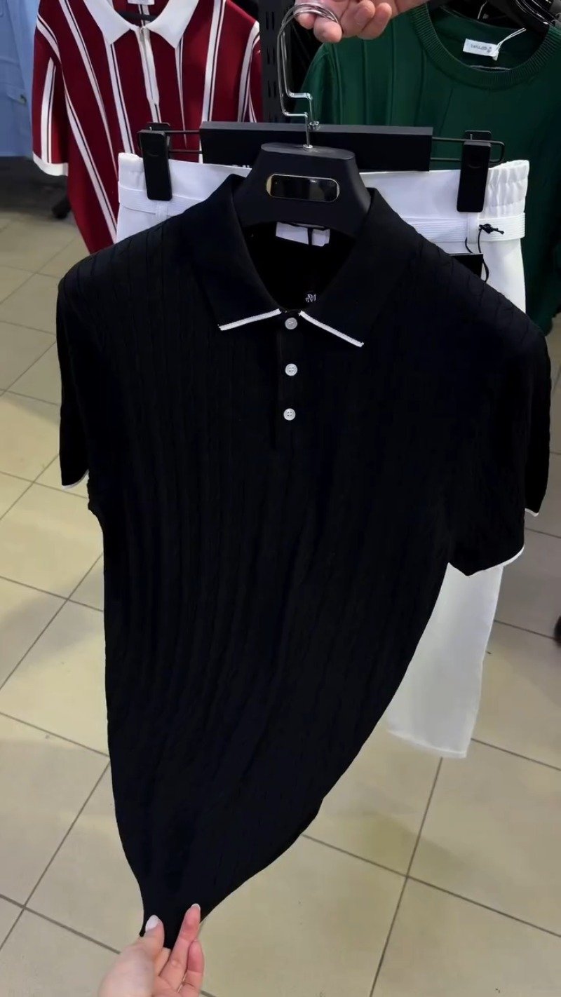 Urban Chic Men's Textured Polo & Trouser Co-ord Set โ Available in Black & White - Image 2