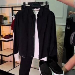 Minimalist Monochromatic Casual Shirt & Trouser Set – Available in Black & White